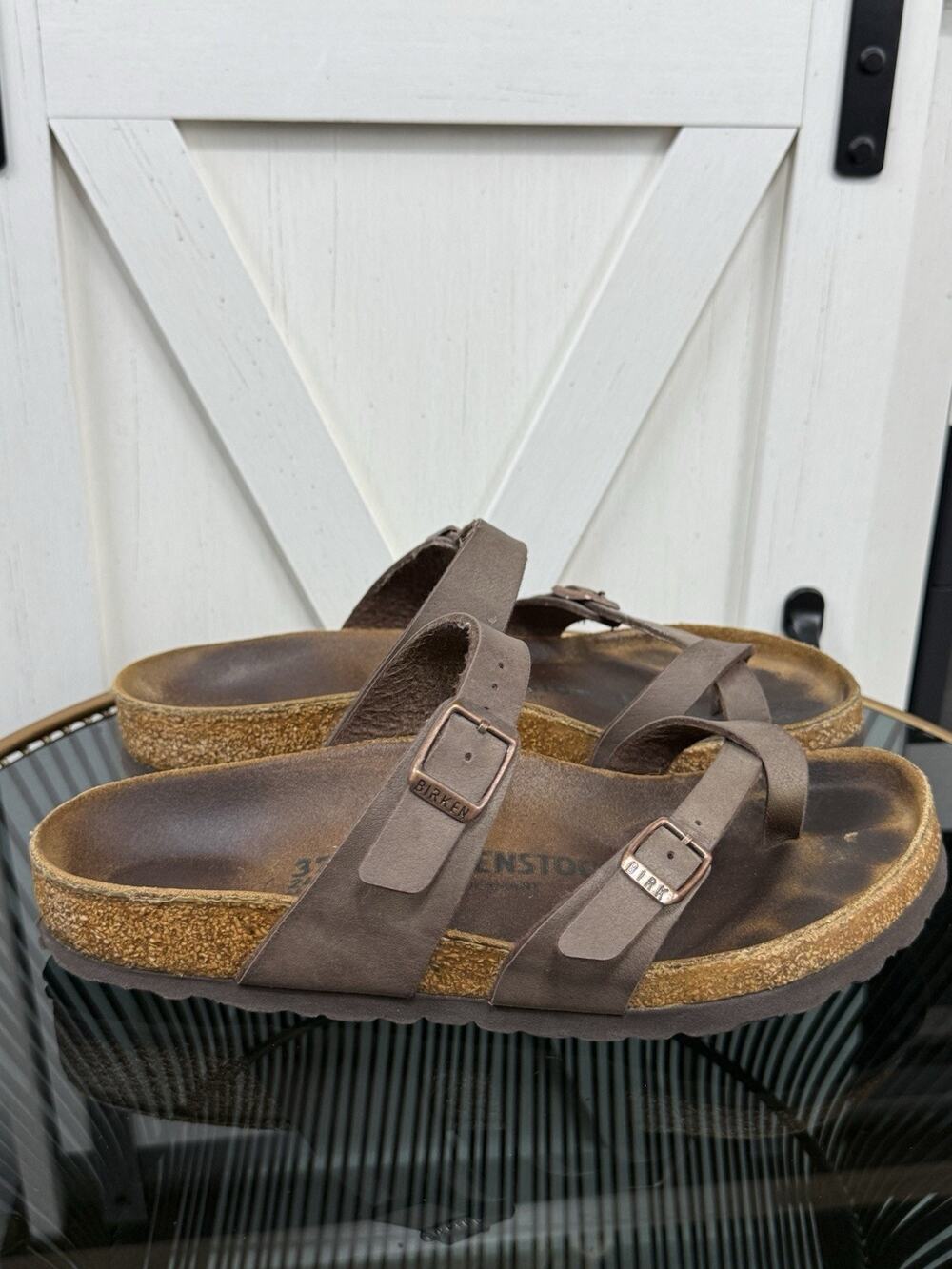 Birkenstock Mayari Women’s Sandals Brown Leather Slip On Slide Size US 6 EU 37